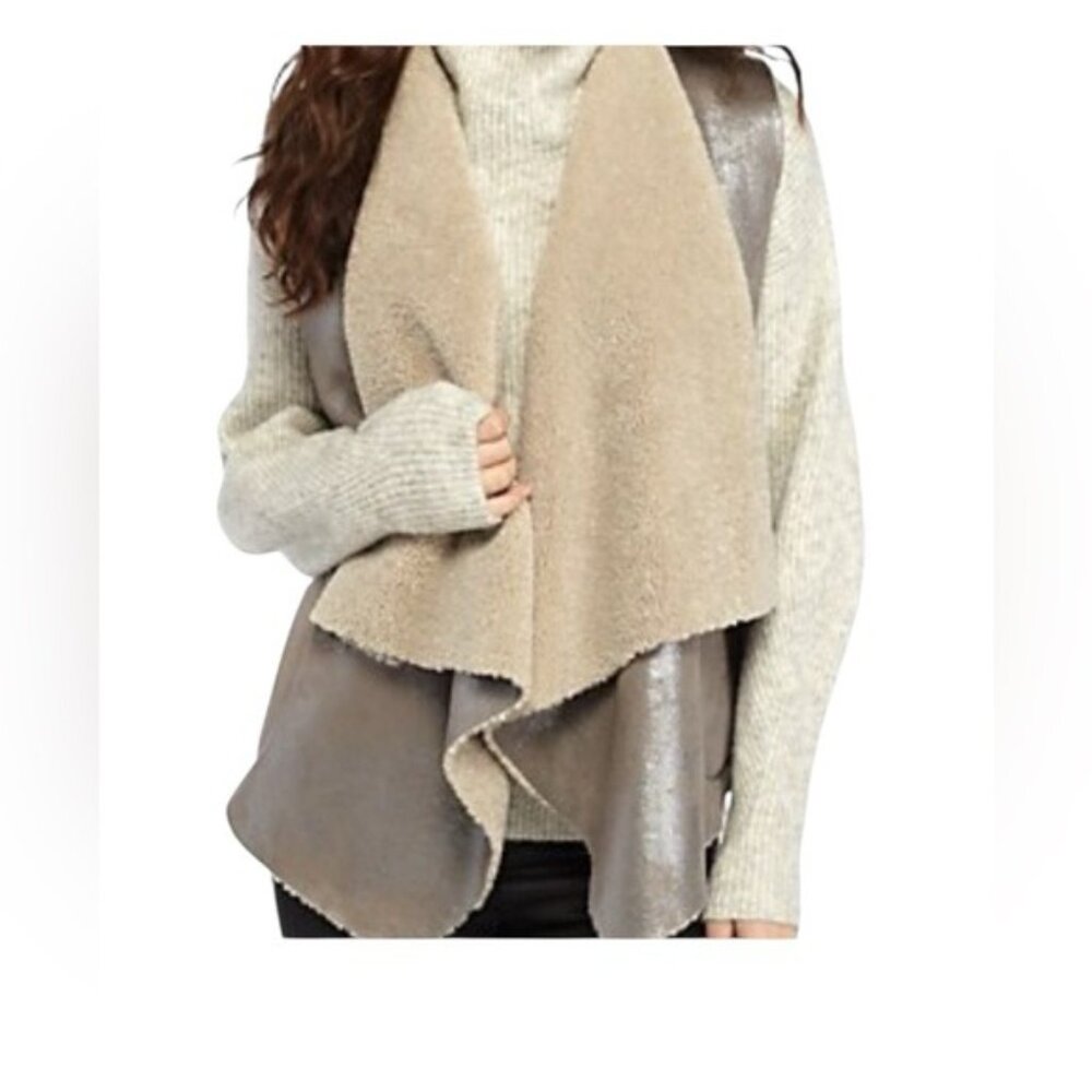 French Connection Arleen Shearling Vest Size 6